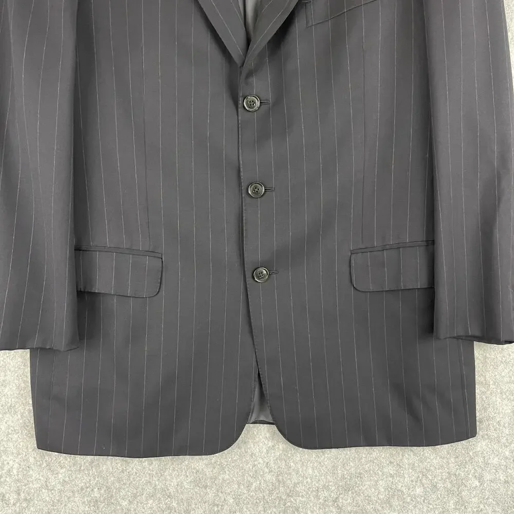 VTG Ermenegildo Zegna Blazer Mens IT 52R US 42R Blue Stripe Wool 3 Button Neiman